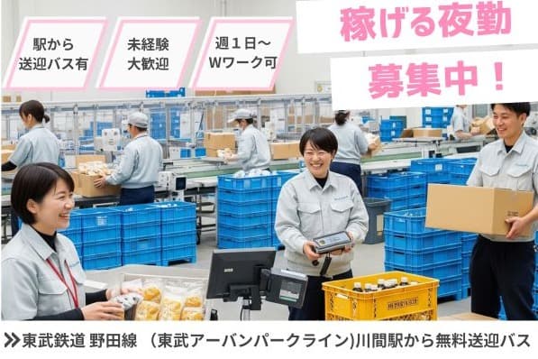 【川間】ネットスーパーで扱う商品の仕分け・搬送・出荷に伴う付随作業