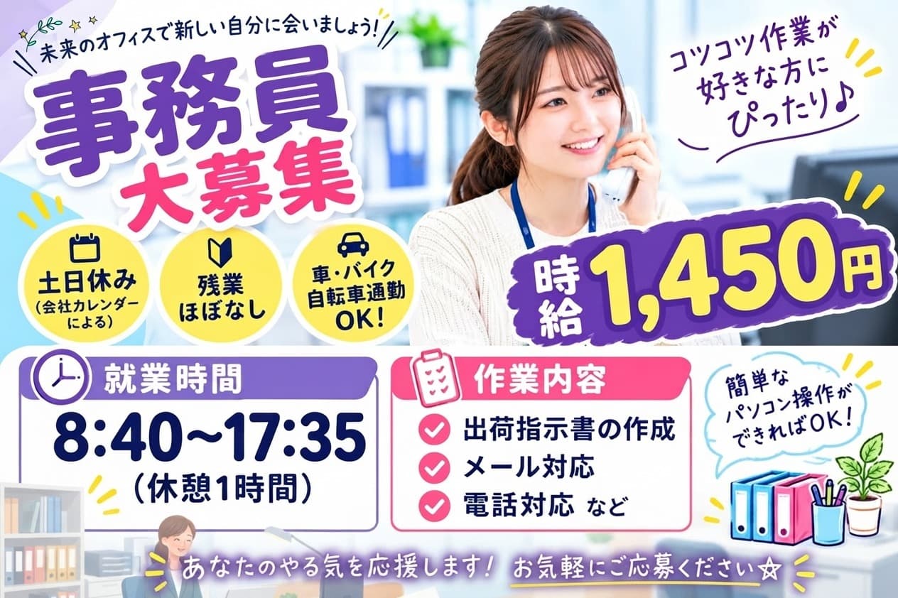 【京成成田】送迎バスあり!電子部品を扱う倉庫内での事務